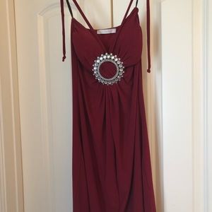 Burgundy mini dress